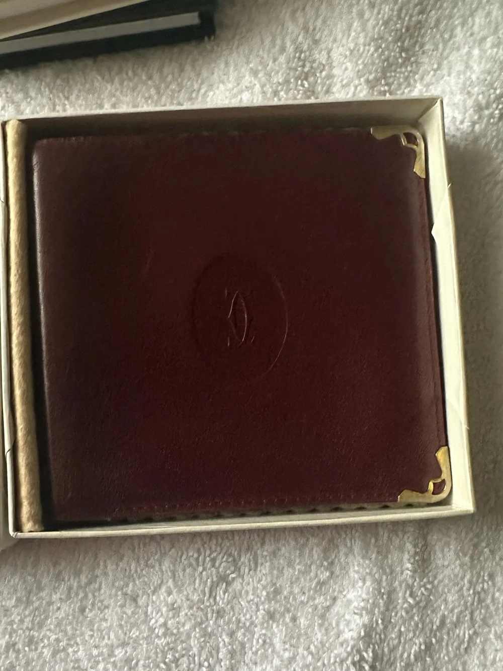 Vintage Cartier Must de Cartier Burgundy Leather Bi-fold Wallet Full Set